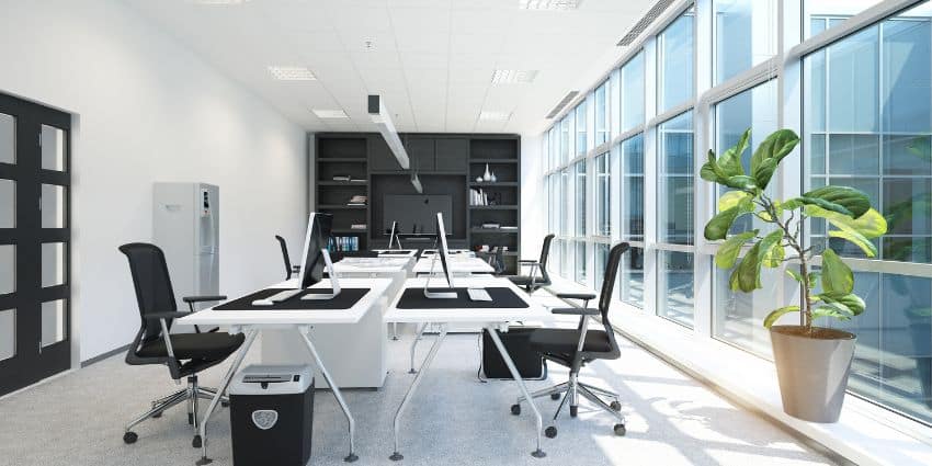 Professional interior window cleaning in NYC office